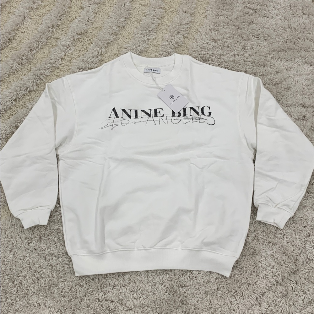 Anine Bing Los Angels Cities White Pullover Sweater Women’s Size Small